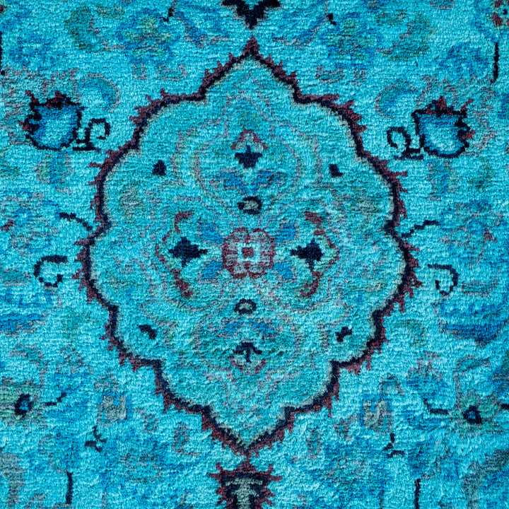 Color Reform, One-of-a-Kind Hand-Knotted Area Rug - Green, 7' 2" x 7' 3" Default Title