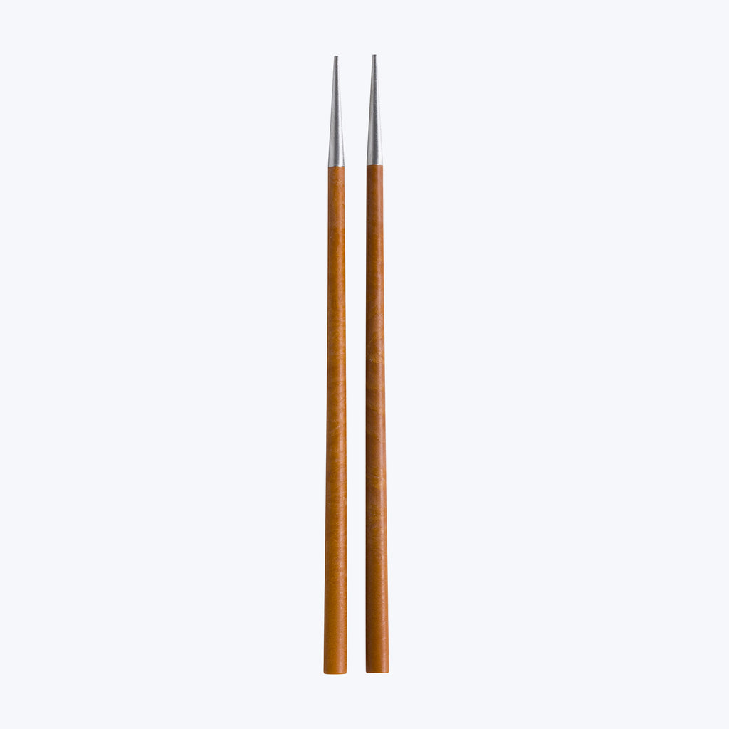 Mito Chopstick Set Brushed Silver Wood