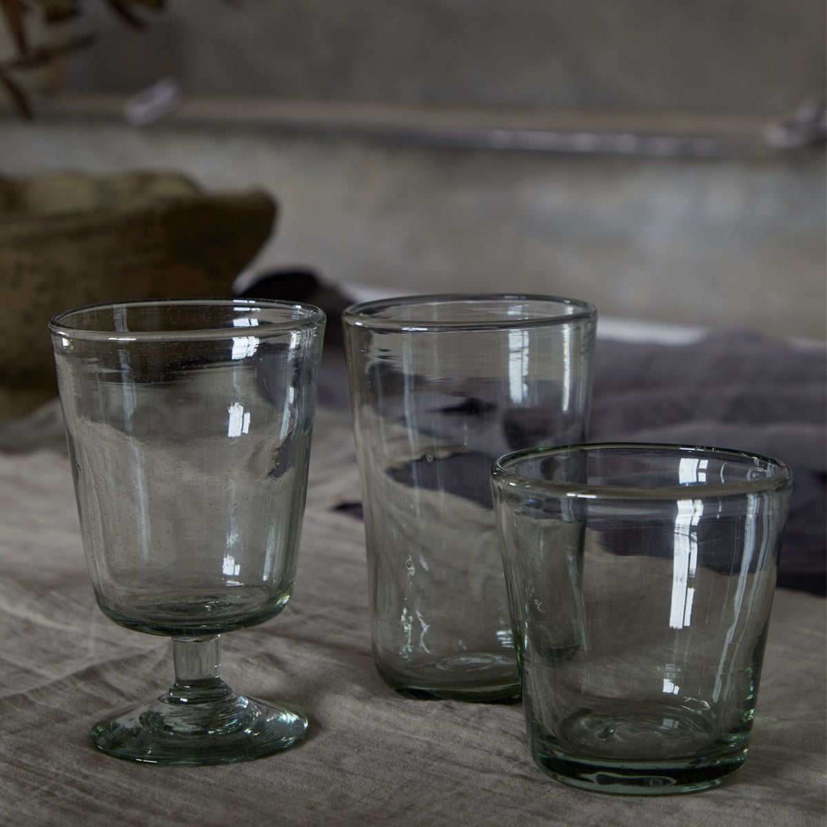 Margarida Recycled Low Glass Tumbler Set