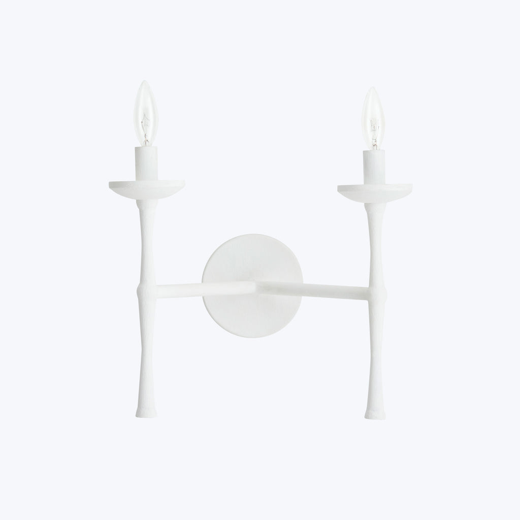 Double Candle Sconce-White