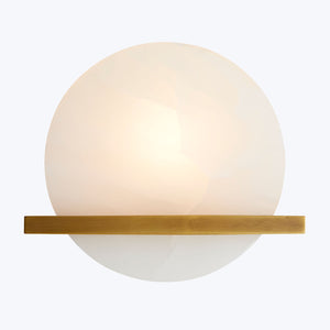 Abstract minimalistic design with a gradient circle and gold bar - hover