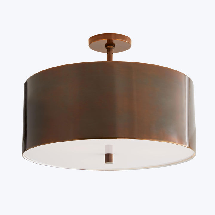 Elegant bronze ceiling light fixture with simple cylindrical design