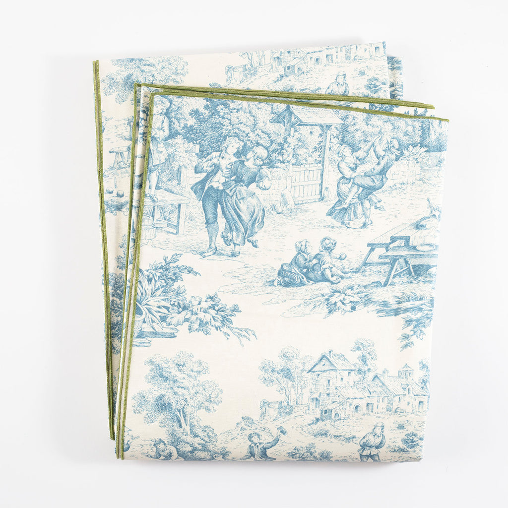 Toile Tablecloth-Blue-71" x 138"