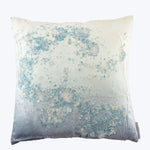 Square pillow with gradient design in blue, gray, and white