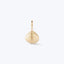 Gold teardrop pendant with ribbed texture on neutral background