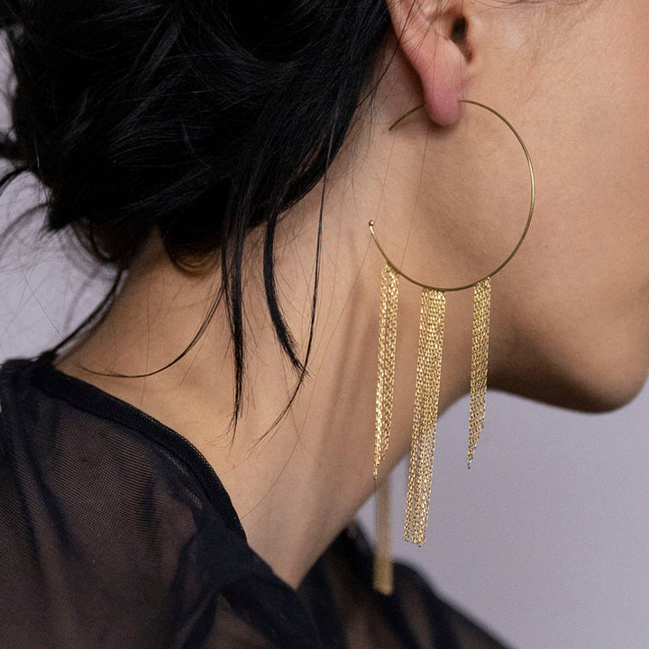 Fabulous Fringe Large Hoop Earrings