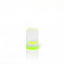 Minimalist glass with neon green accents on reflective surface.