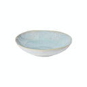 Textured ceramic bowl with speckled pattern in light blue gradient.