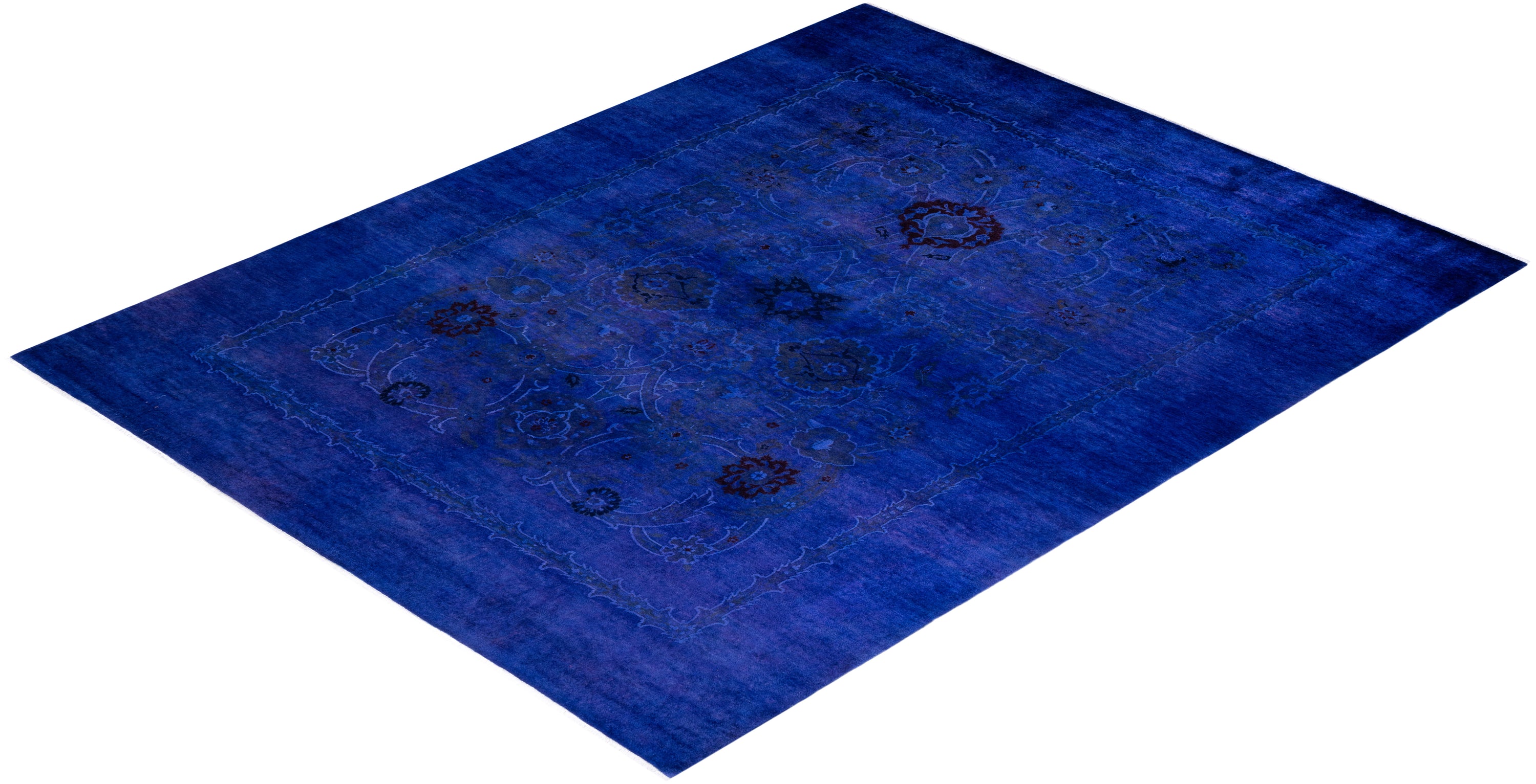 Blue Overdyed Wool Rug - 8'1" x 10'4"