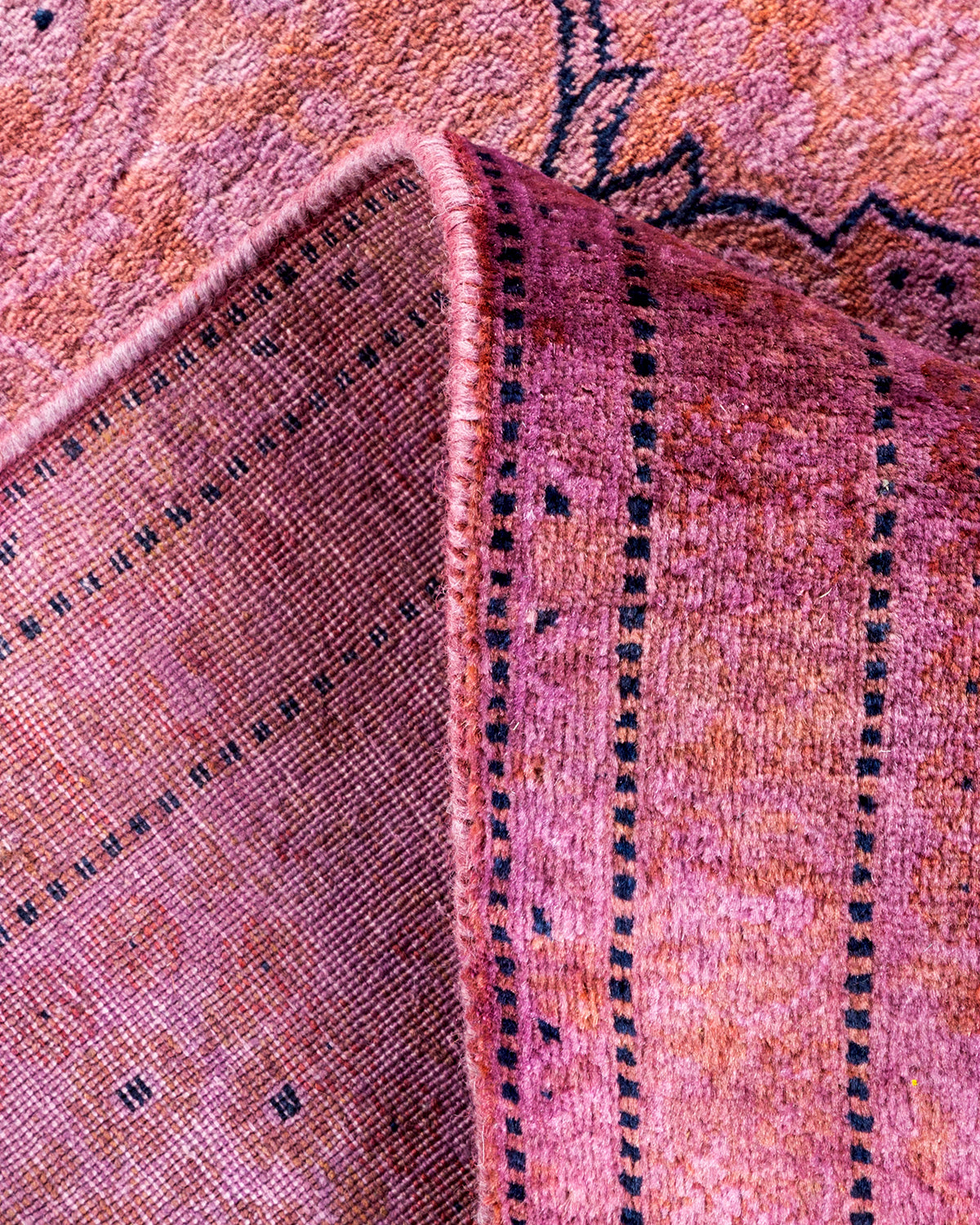 Purple Overdyed Wool Rug - 4'9" x 7'1"