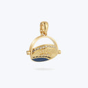 Gold pendant with diamond accents, bell-shaped design, luxurious and elegant.