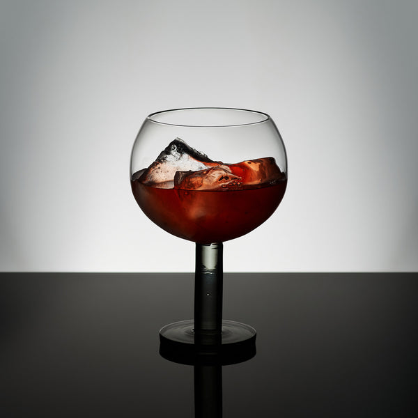 Tom Dixon Puck Balloon Glass - Glassware Photo Red Drink Ice Cubes