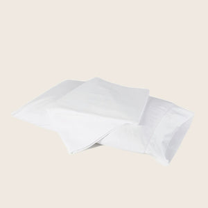 Layla Sateen Sheets, White-Fitted Sheet-Queen
