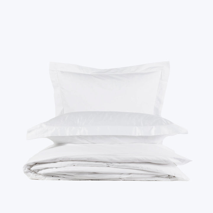 Layla Sateen Duvet + Shams, White-Duvet-Queen
