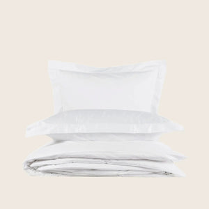 Layla Sateen Duvet + Shams, White-Duvet-Queen