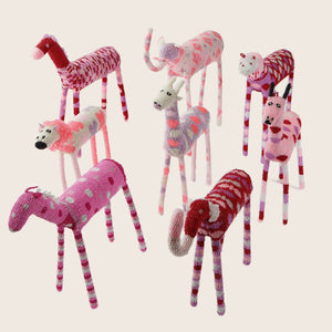 Pink Beaded Horse-Small - hover