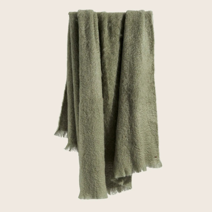 Mohair Throw-Stone Green